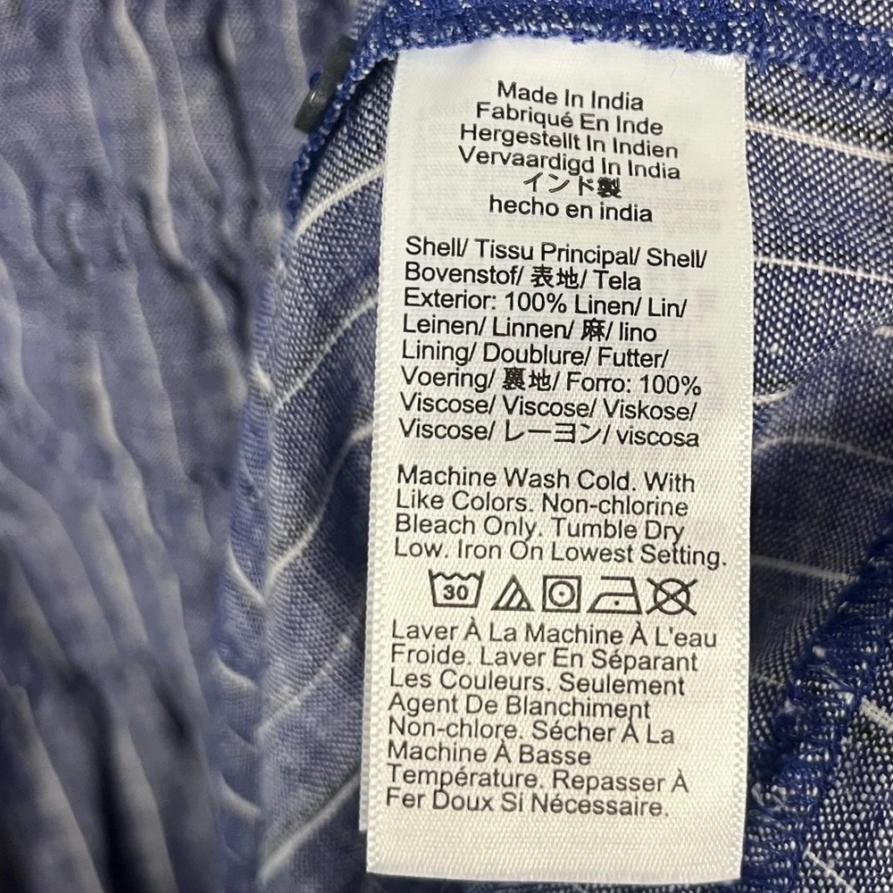 J. crew Hyacinth dress in striped linen blue white midi size large - Picture 6 of 8